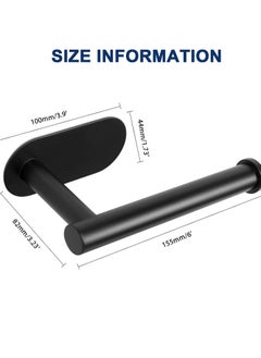 Bukela Toilet Paper Holder Self Adhesive, Premium Thicken Stainless Steel Rustproof Adhesive Toilet Roll Holder no Drilling for Bathroom, Kitchen, Washroom (1 Pack, Matte Black)  - Image 4