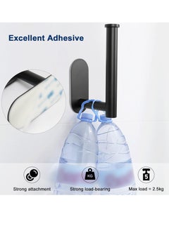 Bukela Toilet Paper Holder Self Adhesive, Premium Thicken Stainless Steel Rustproof Adhesive Toilet Roll Holder no Drilling for Bathroom, Kitchen, Washroom (1 Pack, Matte Black)  - Image 5