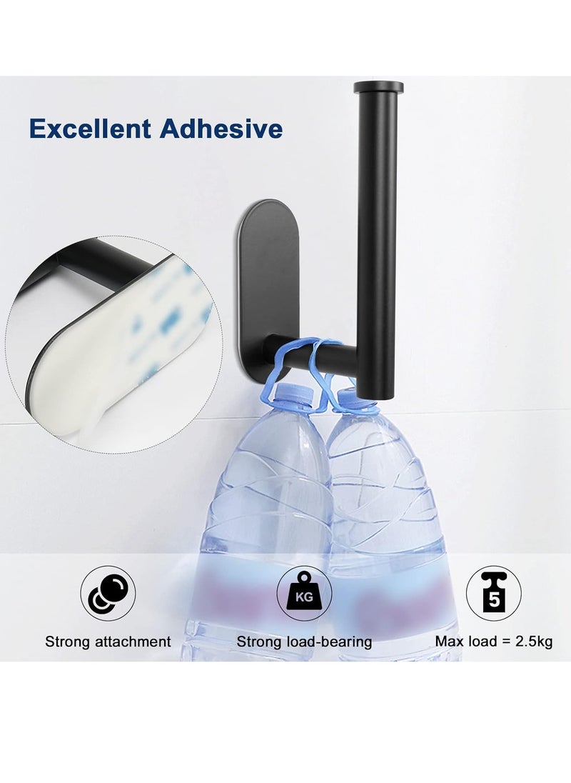 Bukela - Toilet Paper Holder Self Adhesive, Premium Thicken Stainless Steel Rustproof Adhesive Toilet Roll Holder no Drilling for Bathroom, Kitchen, Washroom (1 Pack, Matte Black) - Image 1