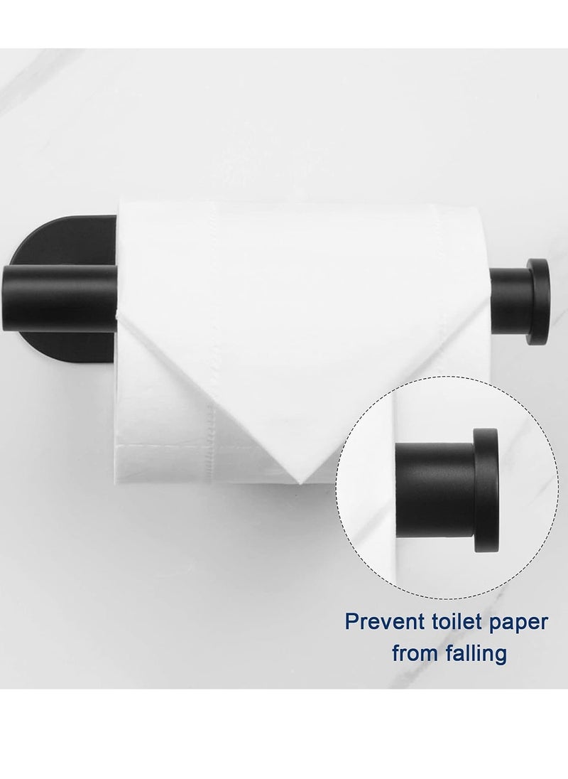 Bukela - Toilet Paper Holder Self Adhesive, Premium Thicken Stainless Steel Rustproof Adhesive Toilet Roll Holder no Drilling for Bathroom, Kitchen, Washroom (1 Pack, Matte Black) - Image 1