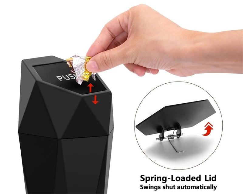 YARDHOBI Car Trash Can with Lid, Small Automatic Portable Trash Can, Leakproof Garbage Can, Multipurpose Organizers and Storage for Car, Home, Office, Mini Essential Car Accessories for Interior (2 Pack) - Image 5