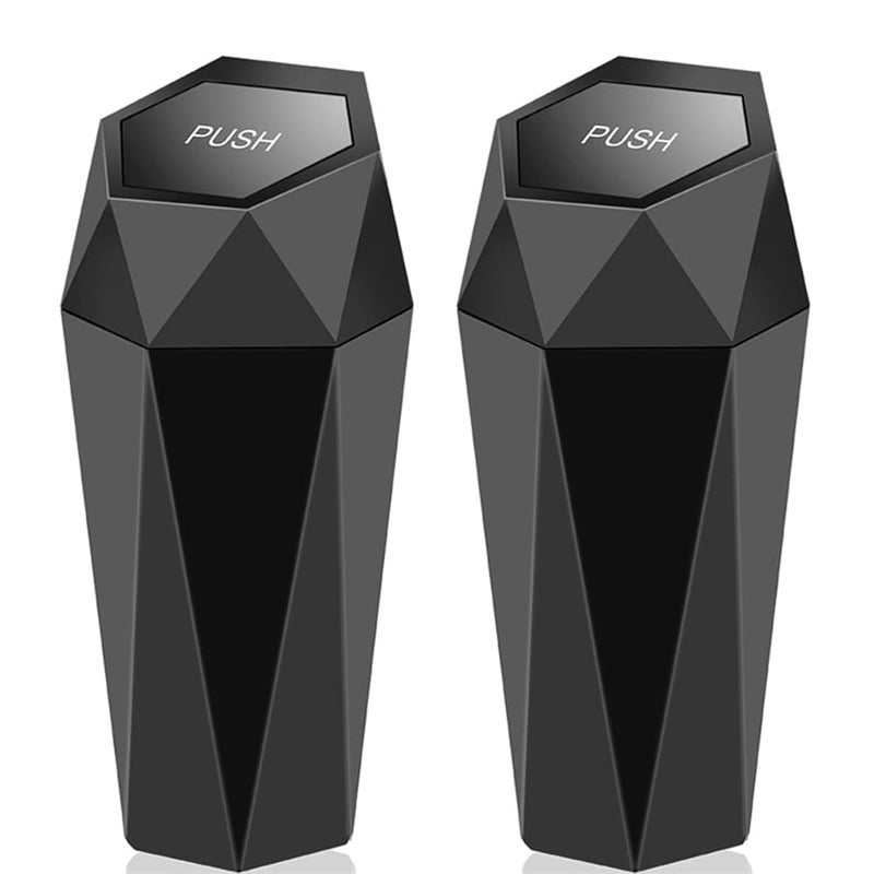 YARDHOBI Car Trash Can with Lid, Small Automatic Portable Trash Can, Leakproof Garbage Can, Multipurpose Organizers and Storage for Car, Home, Office, Mini Essential Car Accessories for Interior (2 Pack) - Image 1