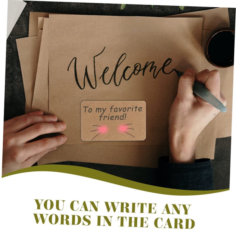 300 Pcs Blank Kraft Letter Cards for DIY Greetings Wedding Vocabulary Writing - Image 4