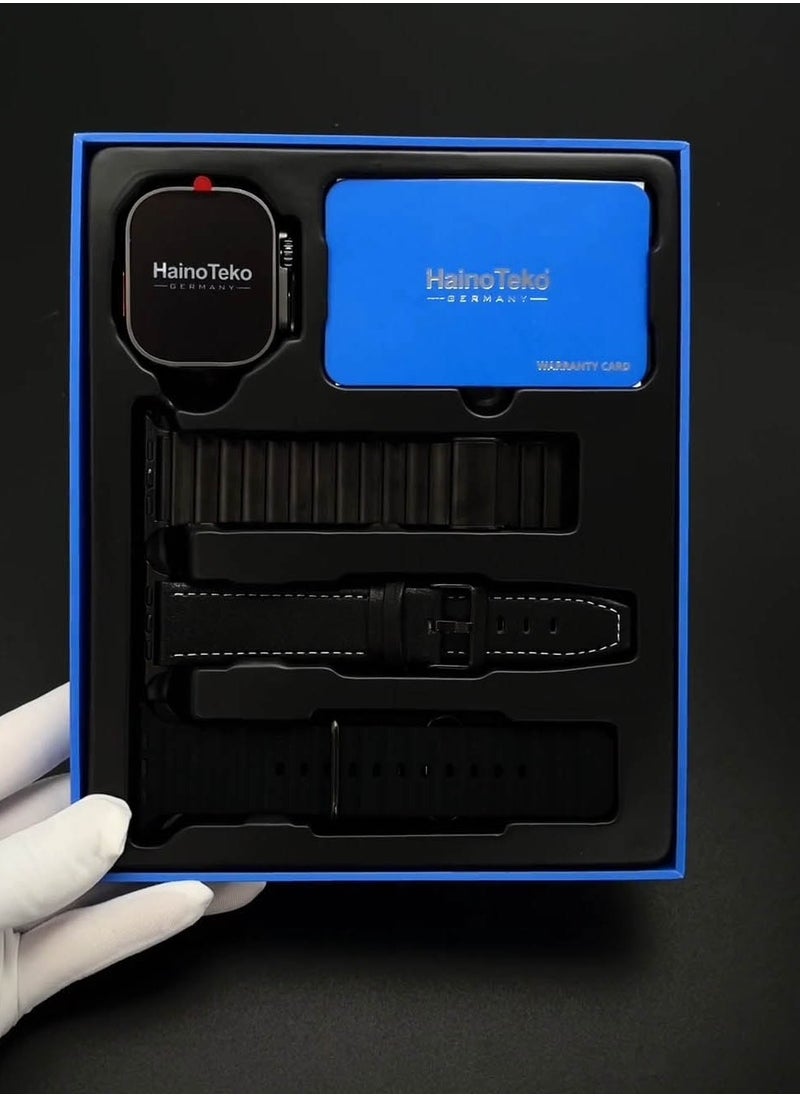 Haino Teko Haino Teko Haino Teko-2A Waterproof Smartwatch With AMOLED Display 20 Days Battery Life and 3 Pair Straps Designed For Ladies and Gents Black  - Image 5
