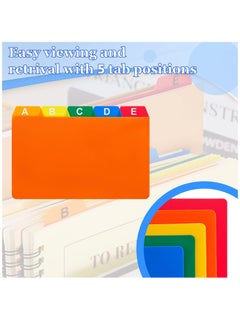 SYOSI 50 Pieces Index Card Guide Set Alphabet Sticker Index Card Dividers Self Adhesive Number Stickers Index Card Dividers with Tabs for Office Business Classroom Products (Assorted Color, 3 x 5 Inch)  - Image 2