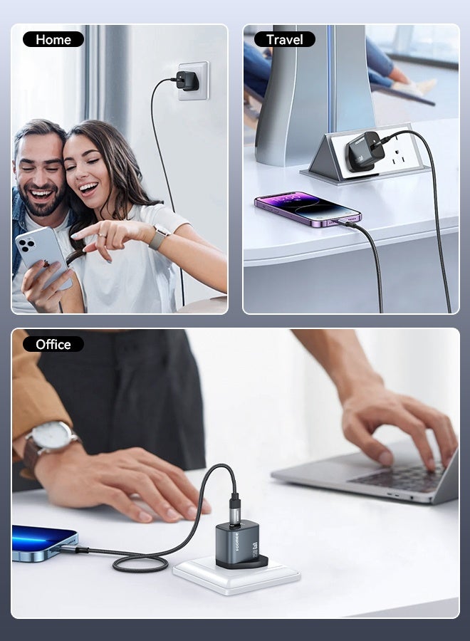 فو ميالتكنولوجيا المحدودة شاحن USB-C سريع GaN بقدرة 25 واط مع كابل Lightning 3.3 قدم محول سفر عالمي لأجهزة iPhone 14 Pro Max و13 و12 و11 مناسب للاستخدام اليومي والسفر والتنقل - Image 5