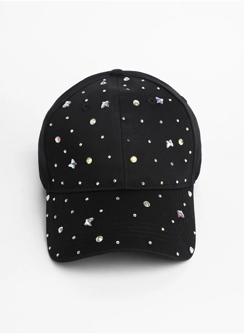 صوص هاوت Crystal Butterfly Basketball Cap - Midnight Black