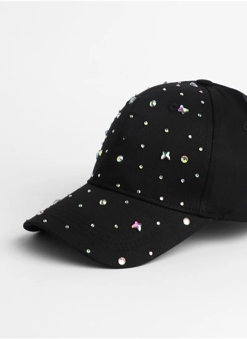 صوص هاوت Crystal Butterfly Basketball Cap - Midnight Black