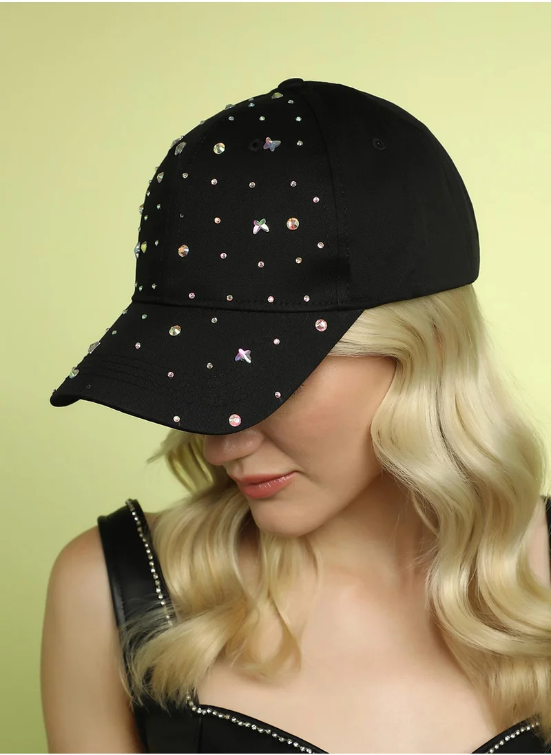 صوص هاوت Crystal Butterfly Basketball Cap - Midnight Black