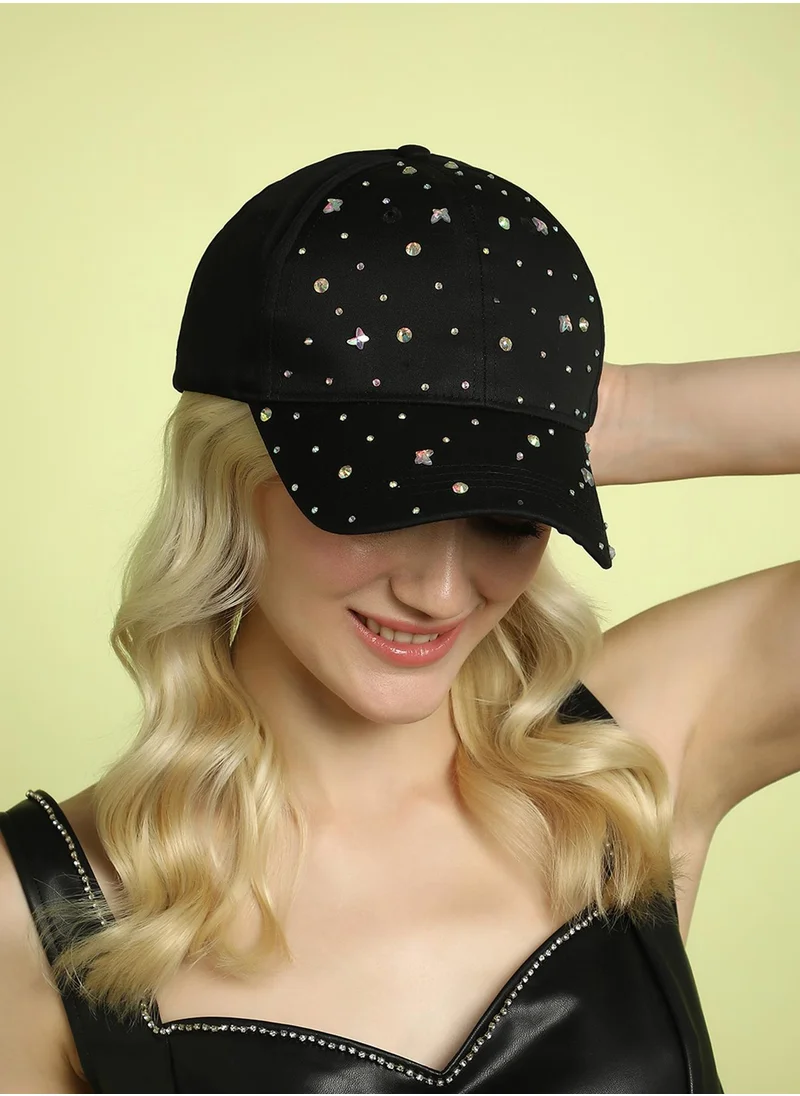 Haute Sauce Crystal Butterfly Basketball Cap - Midnight Black