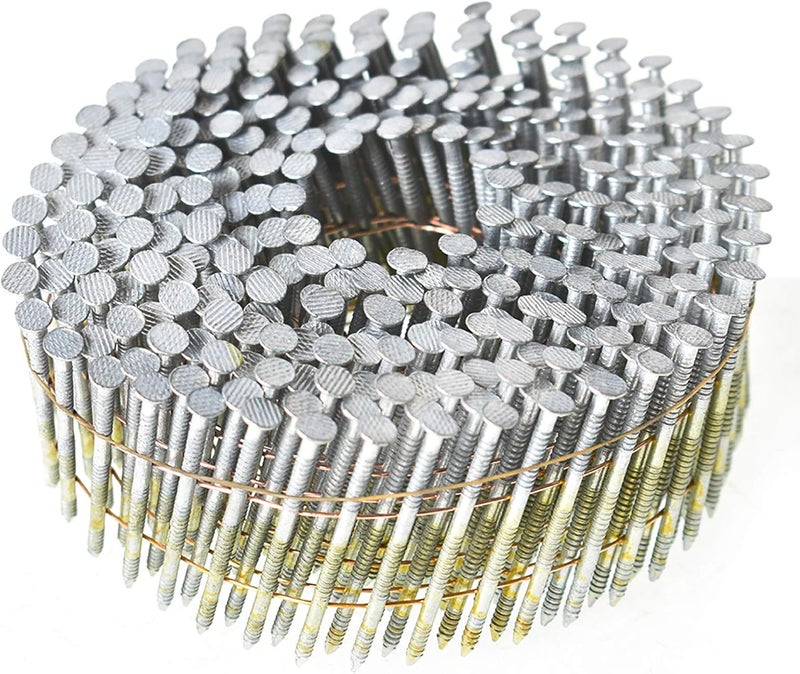 findmall 3600 Count Siding Nails 1-1/4 Inch by .092 Inch 15 Degree Ring Shank Hot-Dipped Galvanized Collated Wire Coil. Adapted to Gun Type CN55 or CN45 - Image 1