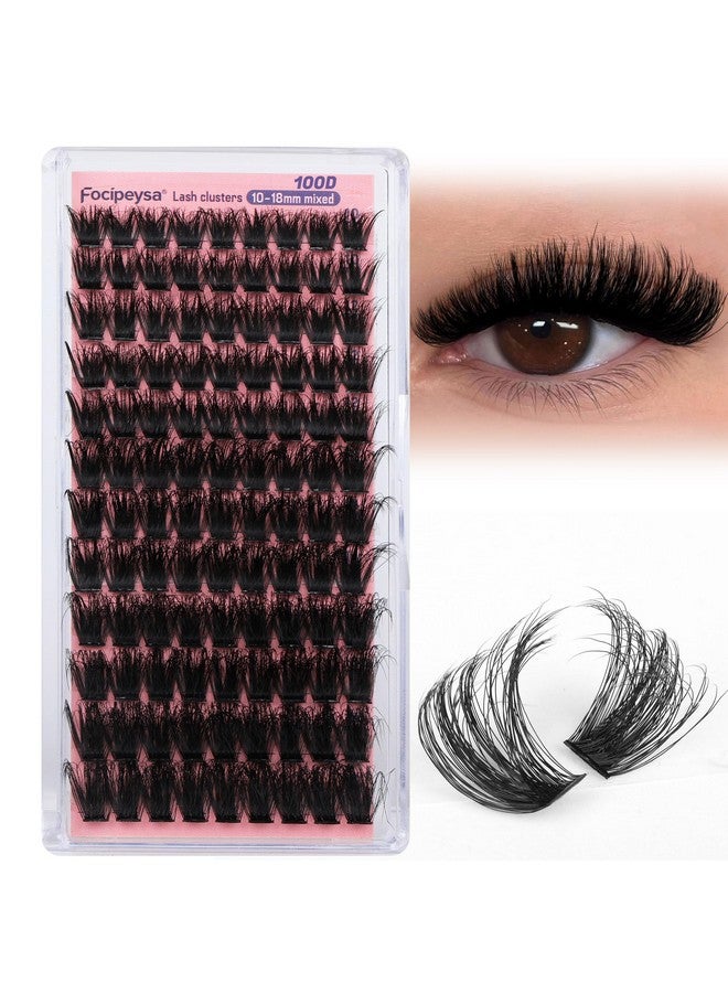 Focipeysa Fluffy Lash Clusters 100D Eyelash Clusters 10-18Mm Fluffy Volume Individual Lashes D Curl Cluster Eyelash Extensions Diy Lash Extension For Beginners - Image 4