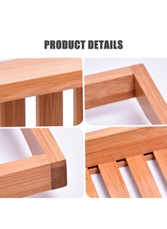 Generic Bathtub Caddy Tray Bamboo Spa Bathtub Caddy Organizer Soap Book Wine Tablet Towel Holder Nonslip Bottom  - Image 4