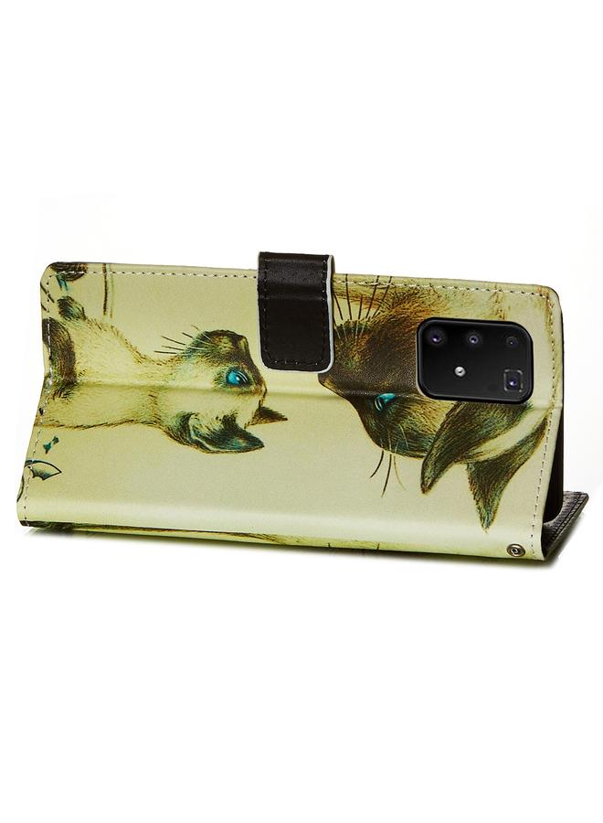 اس-توب جراب لهاتف Galaxy M80s بنمط رسم ملون، جراب جلدي منسوج أفقيًا مع حامل وفتحة بطاقة ومحفظة وحبل - Image 4