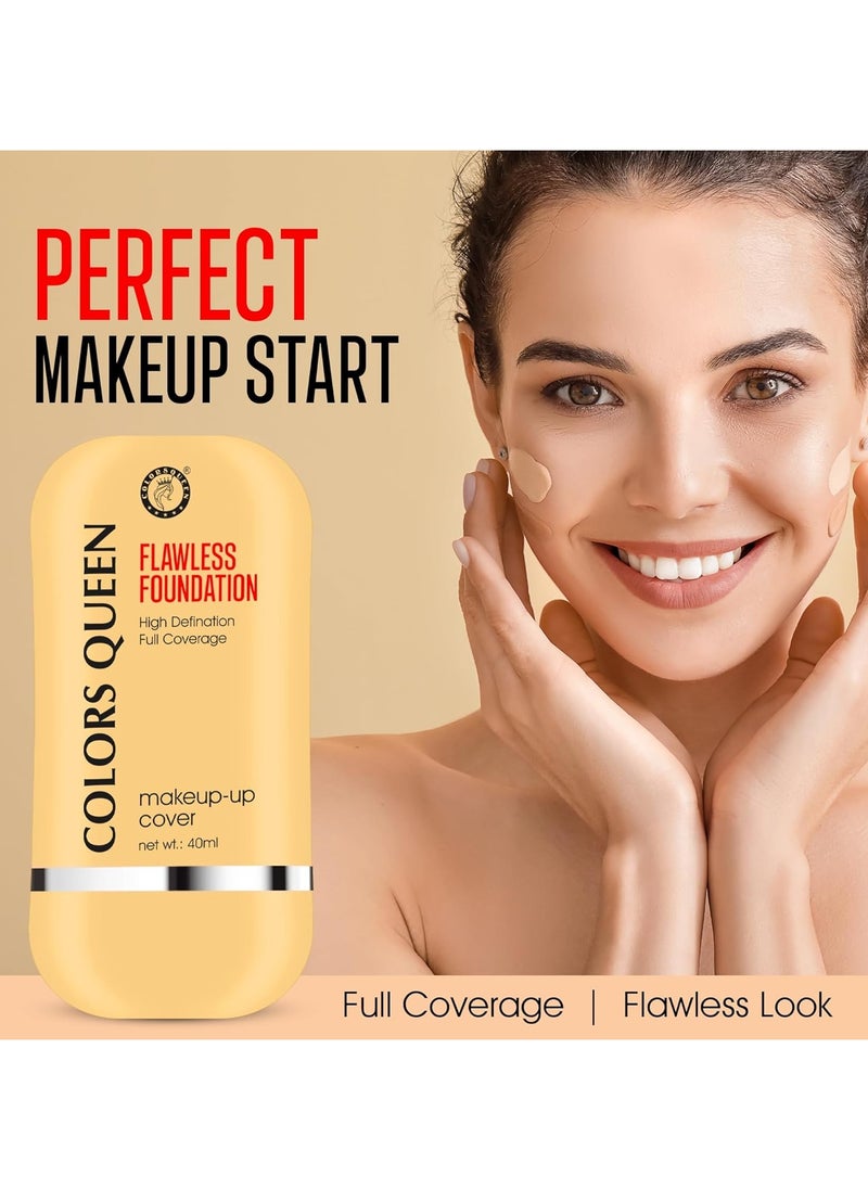 COLORS QUEEN flawless makeup cover foundation 40ml lightweight long lasting matte liquid foundation for face enriched with jojoba seed oil and niacinamide 04 Natural Nude  - Image 4