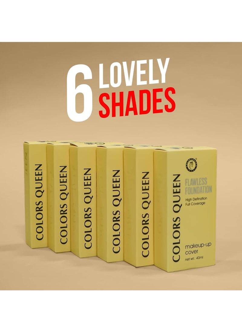 COLORS QUEEN flawless makeup cover foundation 40ml lightweight long lasting matte liquid foundation for face enriched with jojoba seed oil and niacinamide 04 Natural Nude  - Image 5