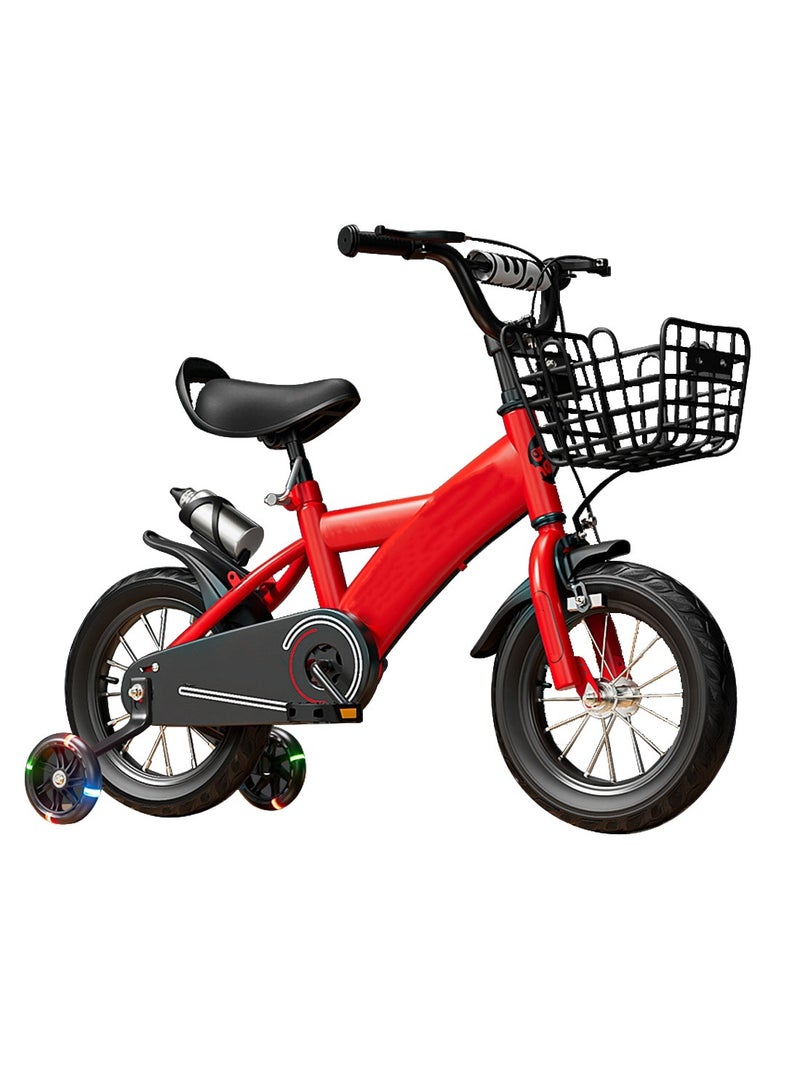 MaBaby Children's High Carbon Steel Bicycle with Basket 12-20 inches with Flashing Assist Wheels Student Bicycle for Children 2-8 years old - Image 1