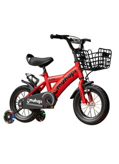 MaBaby Children's High Carbon Steel Bicycle with Basket 12-20 inches with Flashing Assist Wheels Student Bicycle for Children 2-8 years old  - Image 1