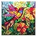 Mocfesk Wooden Puzzles for Adults Stained Glass Hummingbird Jigsaw Puzzles Mosaic Bird Flower Puzzle for Senior Challenging Family Toy Home Decor 159 x 159 in - Image 2