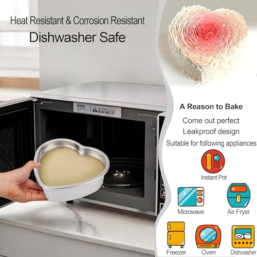 AWTBDP Heart Shaped Cake Pans Set of 2, 8 Inch Heart Cake Pan with 60PCS Parchment Paper, Nonstick Stainless Steel Baking Pans for Valentine's Day/Birthday/Wedding/Halloween/Thanksgiving, Dishwasher Safe - Image 5