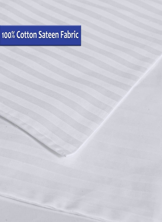 Precoco 100% Cotton King Pillow Protectors with Zipper, White Pillow Cases King Size Set of 2 for Home & Hotel, Sateen Soft Cooling Hidden Zippered Pillow Case Protector for Hair & Skin, 20x36 in - Image 4