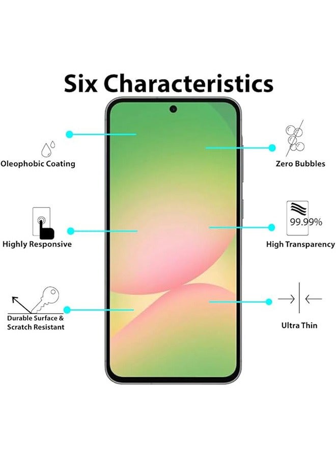 2 Pack Samsung Galaxy A56 5G Screen Protector, 9H Tempered Glass Screen Protector for Samsung Galaxy A56 5G 6.7inch, Full Coverage Bubble-Free Tempered Film, Anti-Scratch Film - Image 3