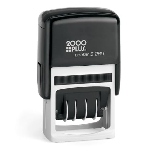 2000 PLUS® 4-in-1 Date Stamp, 15/16" x 1 3/4", Blue/Red - Image 1