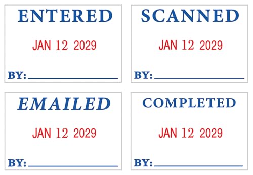 2000 PLUS® 4-in-1 Date Stamp, 15/16" x 1 3/4", Blue/Red - Image 3