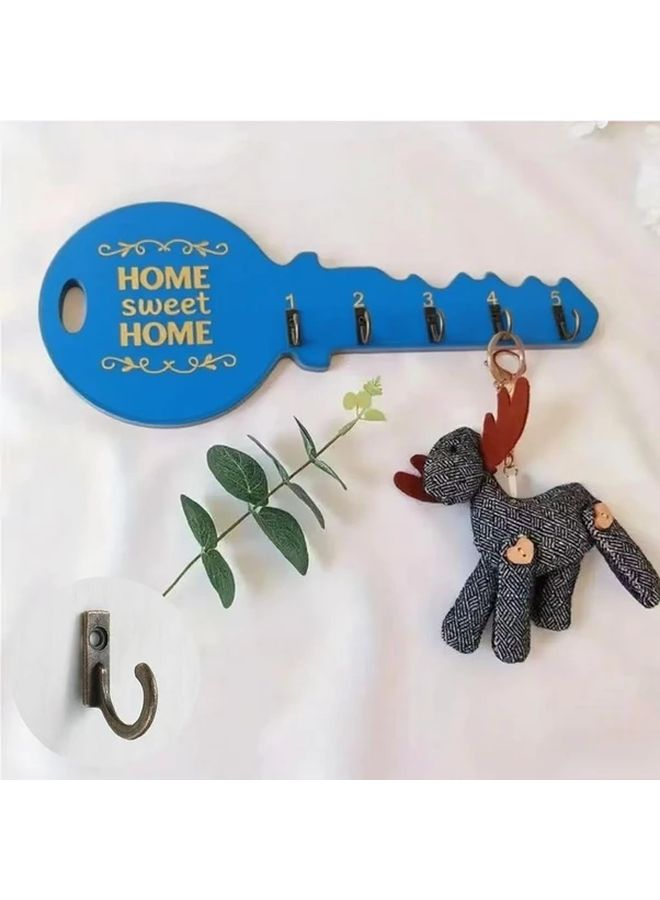 8 Pcs Wooden Key Rack Hooks Bohemian Country Style Space Saving Wall Mounted Organizer Hook Easy Installation Suitable For Keys Coats Entryway Kitchen Office Key Hanger - Image 2