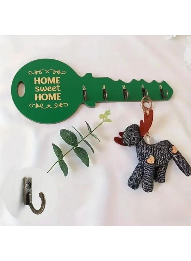 8 Pcs Wooden Key Rack Hooks Bohemian Country Style Space Saving Wall Mounted Organizer Hook Easy Installation Suitable For Keys Coats Entryway Kitchen Office Key Hanger - Image 3