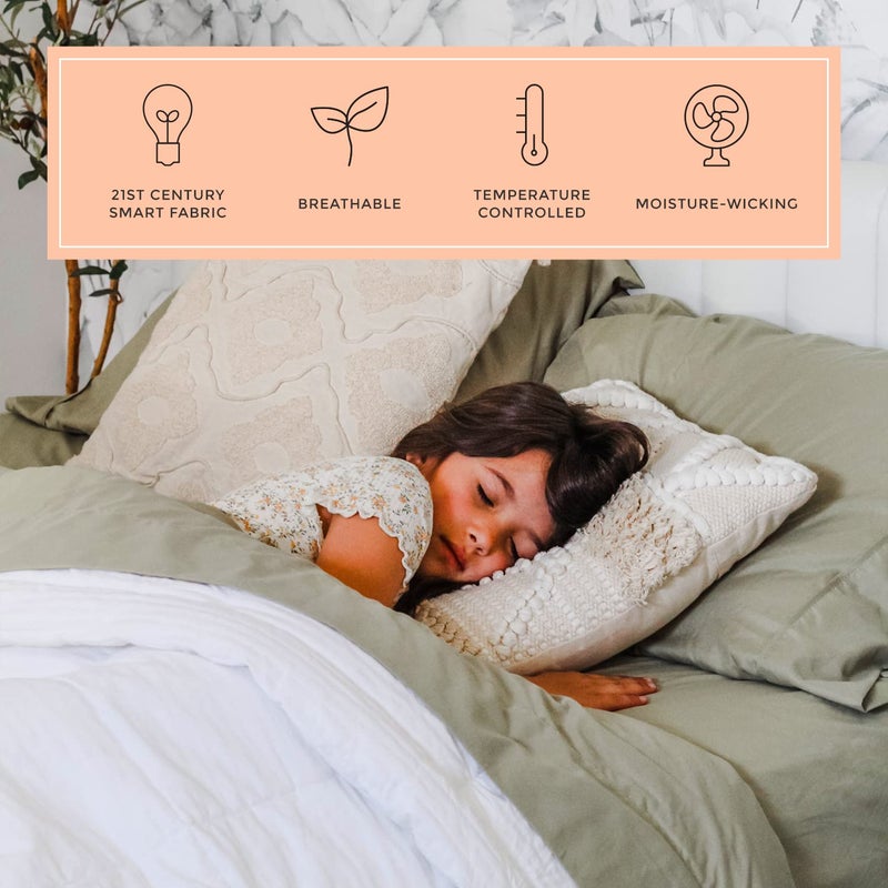 PeachSkinSheets PeachSkinSheets Sage Green Sheet Set - 1500tc Level of Softness - Extra Soft Cooling Sheets for Hot Sleepers and Night Sweats - XL Full Size  - Image 3