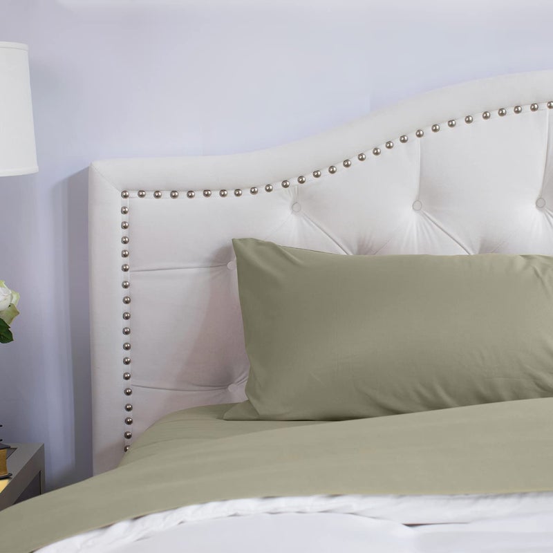 PeachSkinSheets PeachSkinSheets Sage Green Sheet Set - 1500tc Level of Softness - Extra Soft Cooling Sheets for Hot Sleepers and Night Sweats - XL Full Size  - Image 1