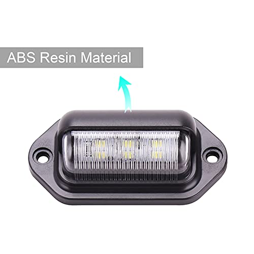 Kinstecks 4PCS License Plate Light 6-SMD License Plate Lamp Taillight 12V-24V for Truck SUV Trailer Van RV Boats-White - Image 4
