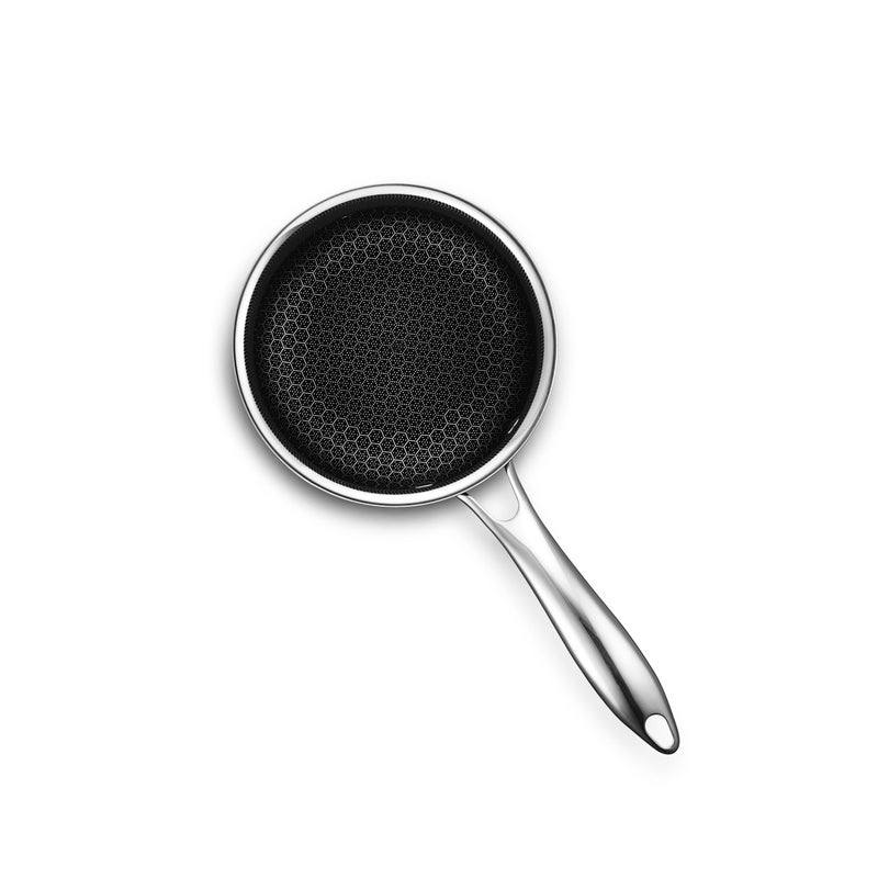 HexClad قدر هكسكلاد الهجين غير اللاصق سعة 1 لتر مع غطاء زجاجي مقسى، مقبض بارد، آمن في غسالة الصحون، جاهز للاستخدام على الحث، متوافق مع جميع أسطح الطهي - Image 2