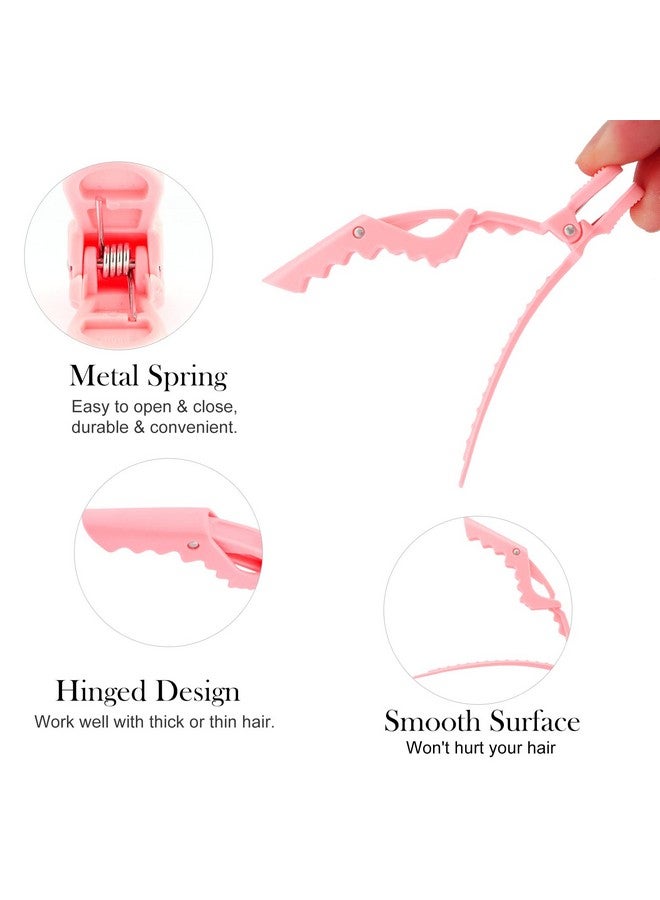Ondder 14 Pcs Pink Alligator Hair Clips For Styling Sectioning Large Pro Salon Hair Clips Barber For Coloring Cutting Sectioning Big Gator Clips Hair Styling Accessories For Women Men Girls - Image 4