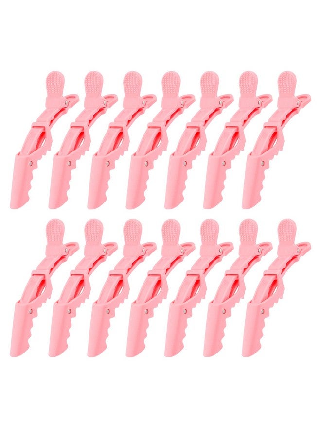 Ondder 14 Pcs Pink Alligator Hair Clips For Styling Sectioning Large Pro Salon Hair Clips Barber For Coloring Cutting Sectioning Big Gator Clips Hair Styling Accessories For Women Men Girls - Image 1