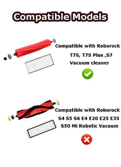 S-Color Accessories Kit for Xiaomi Roborock S7 S7+ Roborock S7 MaxV /S7 MaxV Plus/ T7 plus /T7S plus/1 Roller Brush/4 Hepa Filter/ 4 Side Brush/ 4 Mop Cloth  - Image 2
