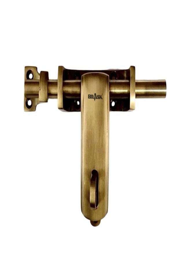 BRASK "BRASK" Brass Box Aldrop 6" (150 mm) | Locking Bolt 6" | Brass Locking Latch Bolt 6" | Kundi | Latching Draw Hasp (Antique, 1) - Image 4