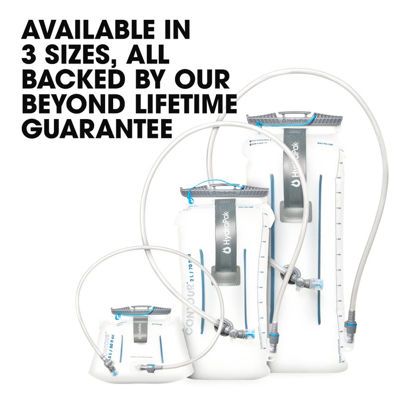 HydraPak Contour (2L Hydration Reservoir) - Low-Profile Water Bladder, Fits Most Hydration Packs – High-Flow Bite Valve, Leak Proof, Fully Reversible, and Dishwasher Safe - Image 5