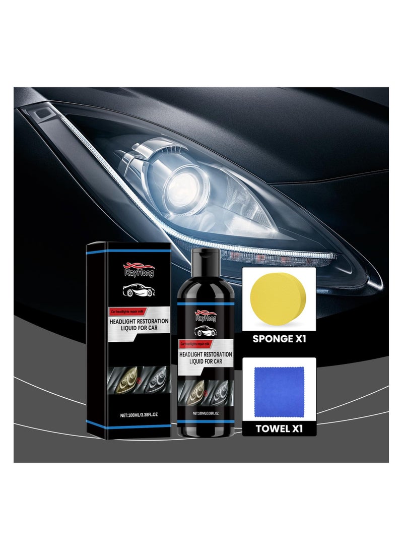 Ceramic Headlight Restoration Kit, Easy 3-Step Ceramic Headlight Cleaner and Restorer for Clear, Like-New Headlights - No Power Tools Required (1 Set) - Image 2