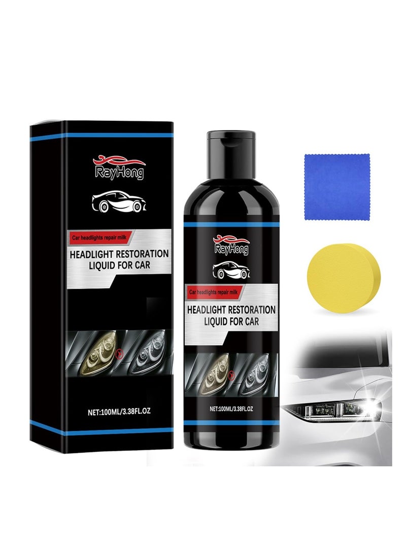 Ceramic Headlight Restoration Kit, Easy 3-Step Ceramic Headlight Cleaner and Restorer for Clear, Like-New Headlights - No Power Tools Required (1 Set) - Image 1