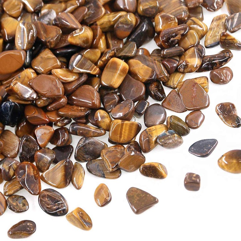 WAYBER Decorative Rocks, 2 Lbs/920g (Fill 1.8 Cups) Tiger's Eye Stones Irregular Gem Pebbles Quartz Gravel for Aquarium Turtle Tank Decoration/Succulent Plants Ornament/Flowerpot Vase Landscape - Image 5