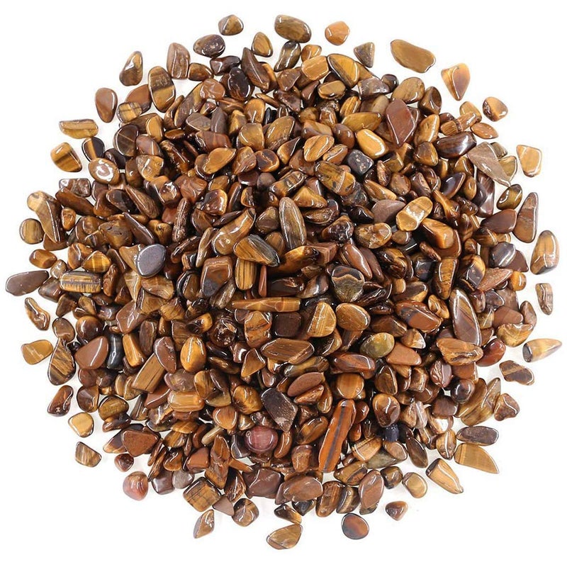 WAYBER Decorative Rocks, 2 Lbs/920g (Fill 1.8 Cups) Tiger's Eye Stones Irregular Gem Pebbles Quartz Gravel for Aquarium Turtle Tank Decoration/Succulent Plants Ornament/Flowerpot Vase Landscape - Image 1