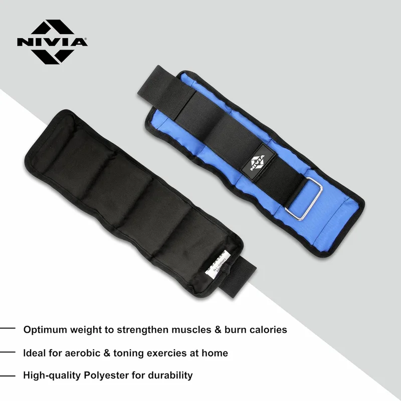 Nivia Nivia Adjustable Ankle/Wrist Weights - 2 Kg Pair