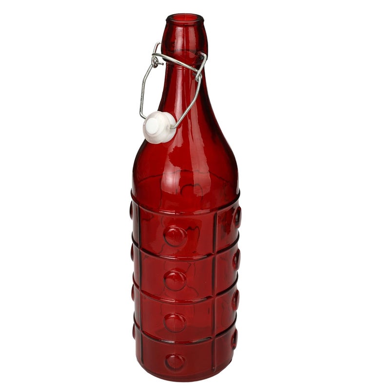 Somil Glass and Bottle Water Other Hot Cold Beverage Serving Set for Home Bar Restaurant 6 Glasses 1 Lt Bottle Red Transparent - Image 4