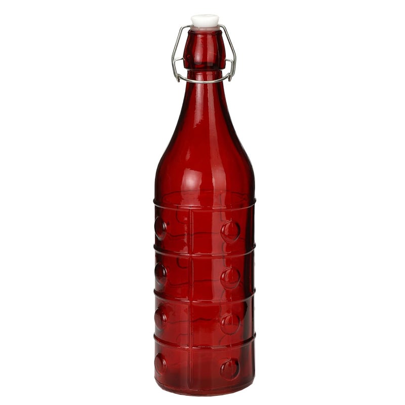 Somil Glass and Bottle Water Other Hot Cold Beverage Serving Set for Home Bar Restaurant 6 Glasses 1 Lt Bottle Red Transparent - Image 2