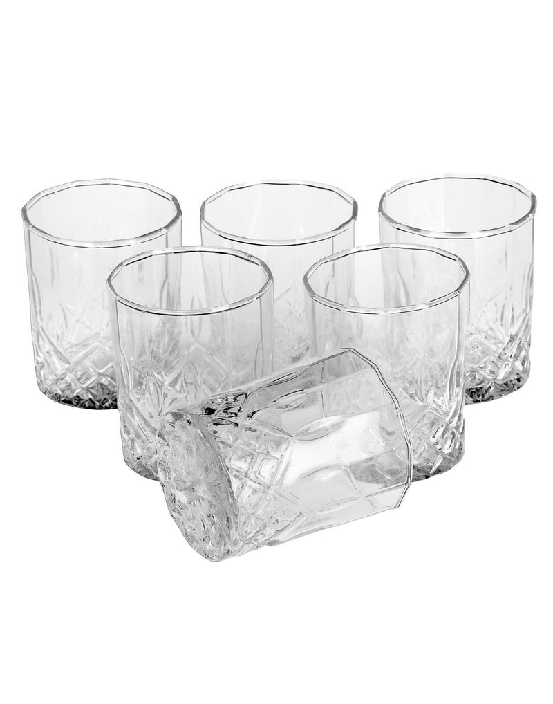 Somil Glass and Bottle Water Other Hot Cold Beverage Serving Set for Home Bar Restaurant 6 Glasses 1 Lt Bottle Red Transparent - Image 3