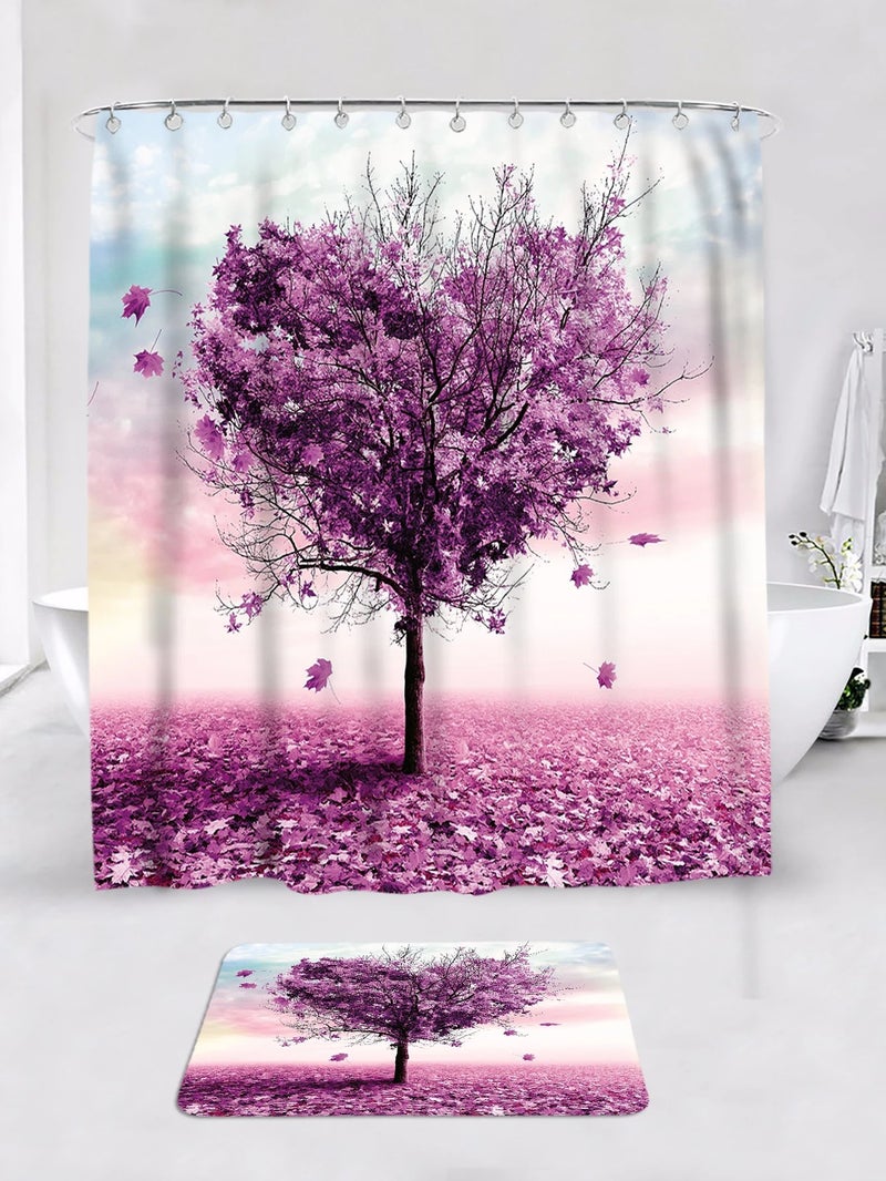 Y&D CF BS194 New Design ized Elegant Thickening 4 Pcs Set Partition Hotel Bathroom Mats Rug Creative Printed Shower Curtain - Image 5