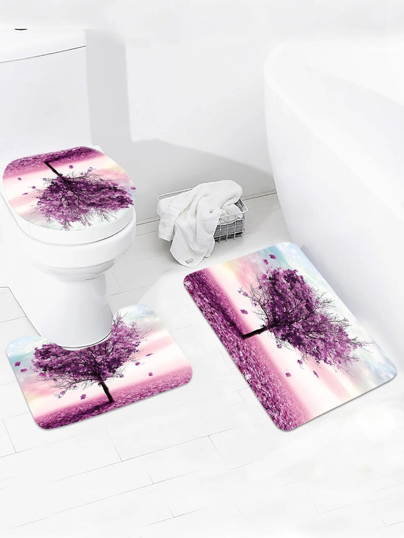 Y&D CF BS194 New Design ized Elegant Thickening 4 Pcs Set Partition Hotel Bathroom Mats Rug Creative Printed Shower Curtain - Image 4