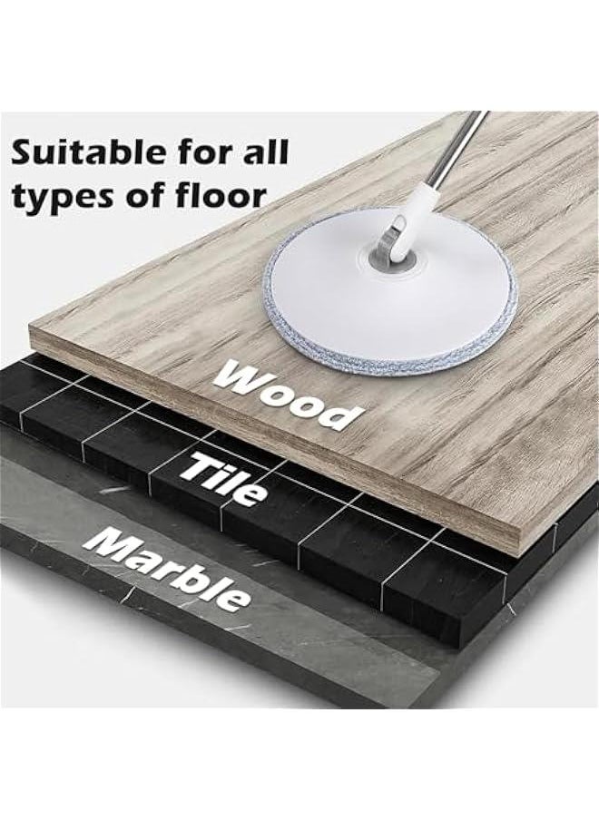 Spin Mop and Bucket Set EasyWring Net Water Sewage Separation Mop Microfiber Hardwood Floor Mop Home Cleaning System with Adjustable Handle and 2 Refills